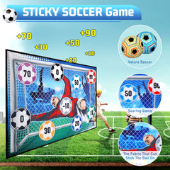 Football Soccer Sticky Goal Toy Shooting Score Practice Indoor Outdoor Sport Game Penalty Free Kick Training for Boys Gift