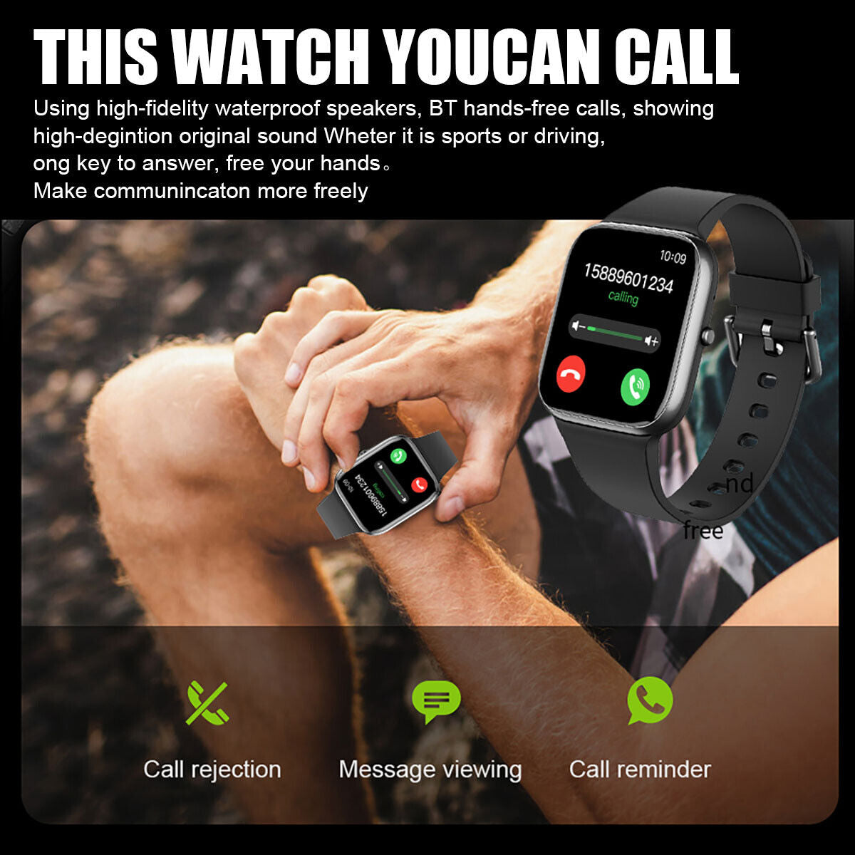 Smart Watch Fitness Tracker Heart Rate Men / Women Sport Watches for Ios Android