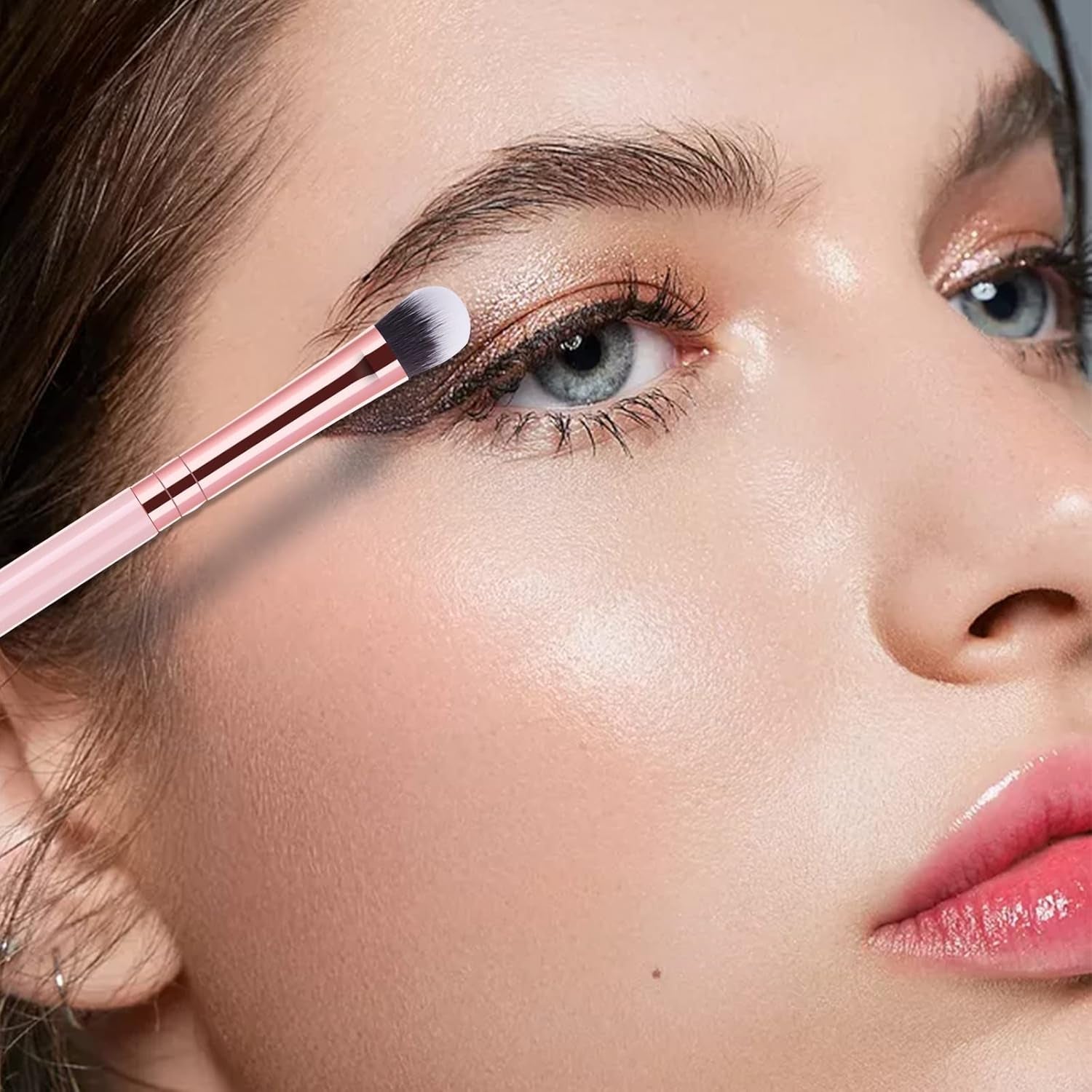 12Pcs Eyeshadow Brushes Make up Eye Brush Set Professional Eye Makeup Brushes for Concealer Eyeliner Eyelash Eyebrow Blending Contour Pink Brush